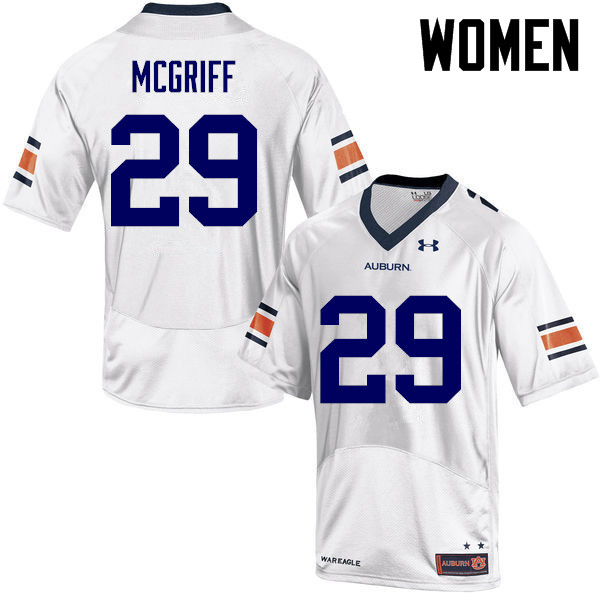 Women Auburn Tigers #29 Jaylen McGriff College Football Jerseys-White